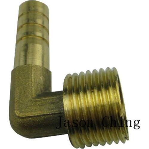 2Pcs 2 ways 8-1/2 BSP House Barbed Elbow Male Brass Pipe Coupler Adapter