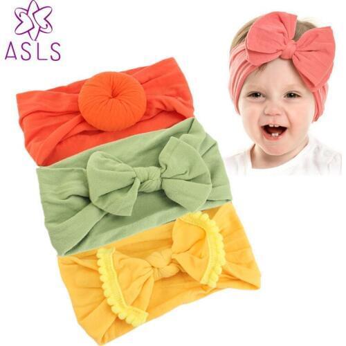 Lovely kids nylon headband babay doughnut bow hair band Newborn Headbands hair accessories 3pcs set Suitable for 1-6 years old