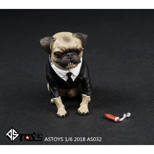 ASTOYS 1/6 2018 AS032 Pug Cigar Dog Figure Model Scene Accessories Props Fit 12'' Action Figure Body Dolls