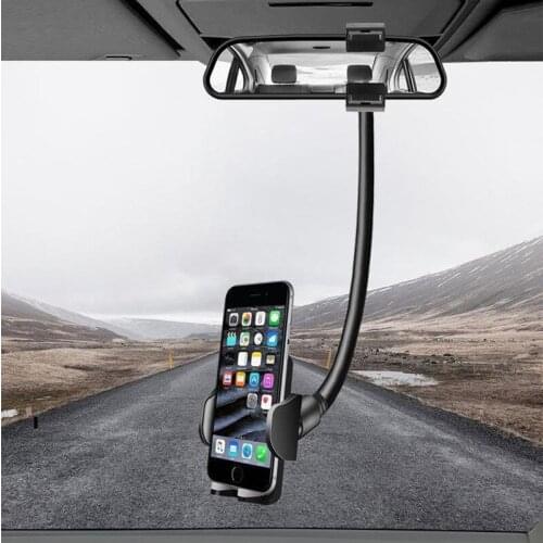 Mobile Phone Car Holder Car Rearview Mirror Navigation 360 Rotating Fixed Driving Recorder Snap-on Mobile Phone Holder