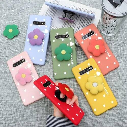 Cute Flower Folding Bracket Case For Samsung Galaxy A12 A11 A21S A31 A41 A51 A71 A70 A50 M31 Note20 S20 Ultra S8 S9 S10Plus Case