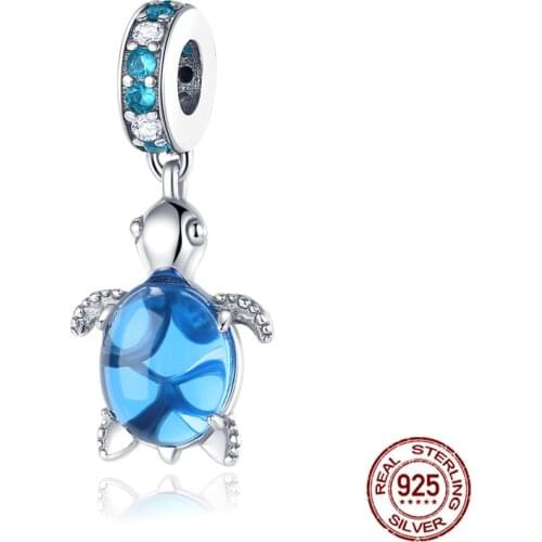CODEDOG OCEAN SERIS CHARM 925 Sterling Silver Murano Glass Sea Charm Turtle Tortoise Cuckold Beads fit Original Pan Jewelry