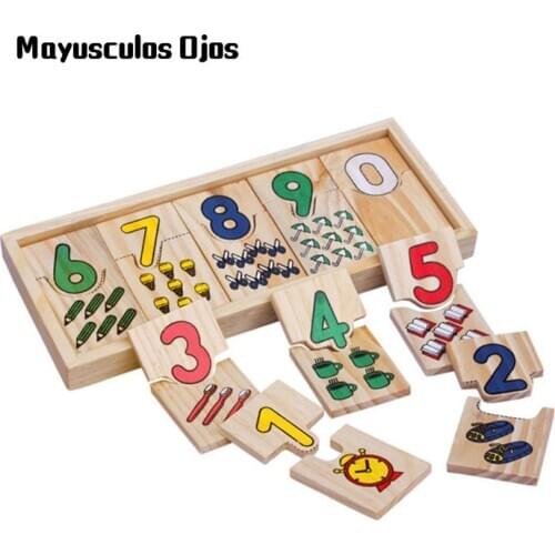 1Set Wooden Matching Educational Toys Parent-child Logarithmic Shape Toys Baby-friendly Childrens Small Number Matching Game