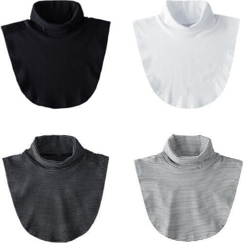 Women Girl Fake Collar Casual Style High Neck for Sweater Blouse