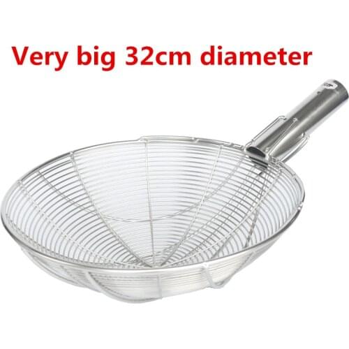 Big large mesh Strainers stainless steel Colander Soup Skimmer kitchen chelf frying scoop noodles dumpling sieve canteen turner