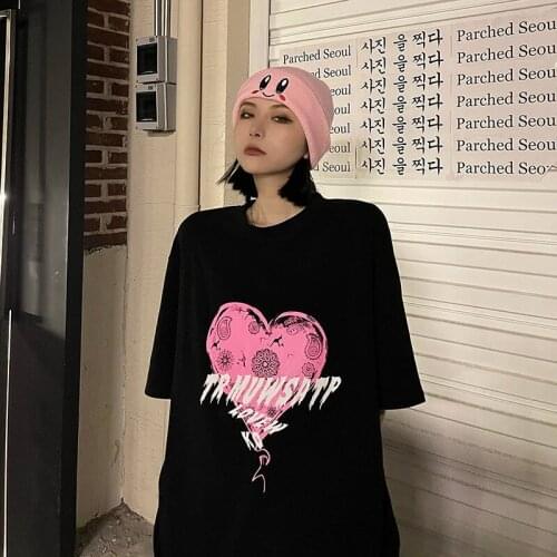 New Casual Cartoon Print Oversized T Shirt Women Tops Short Sleeve White Summer T-Shirt Female Harajuku Loose Tee Shirt
