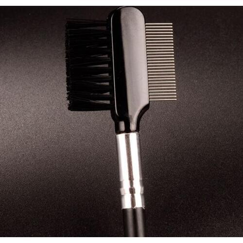 Hot Black Dual Purpose Eyelash Extension Device Beauty Supplies Brow Brush Lash Comb Makeup Tool
