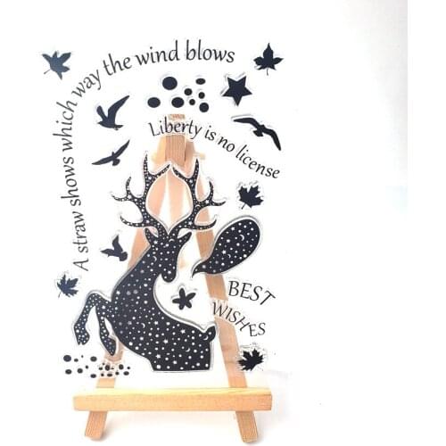 Hot selling Silhouette deer alphabet transparent clear stamp / silicone seal roller stamp DIY scrapbook album / card production