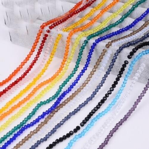 STENYA 4*3mm Crystal Czech Beads Rondelle Shape Jewelry Findings Diy Spacer Earrings Glass Charms Bracelet Necklace Accessories