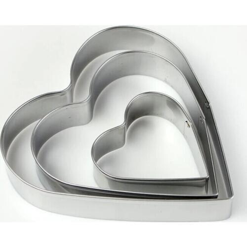 Free Shipping Cake Decorating Tools Stainless Steel Heart Love Shaped Cake Chocolate Candy Cookies Cutter Moulds