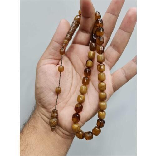 Islamic Tasbih Muslim Rosary Beads 33 Prayer Rosary For Men Bracelet For Men Accessory amber oltu amber stone Handmade Turkey
