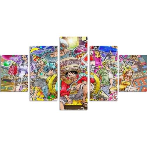 Canvas Painting Japanese Anime Stampede One Piece Posters and Prints Wall Art Picture for Living Room Decor No Frame