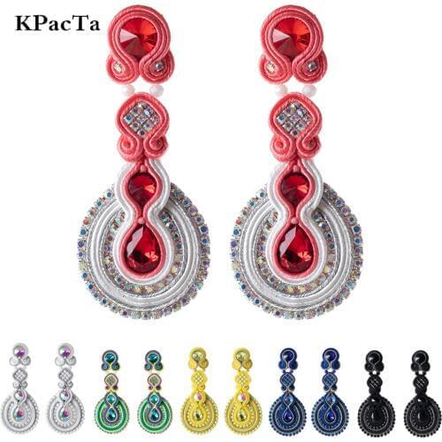 KPACTA Fashion Drop Earrings Jewelry Female Soutache Handmade Weaving Ethnic Style Hanging Earring boucle d'oreille femme 2019