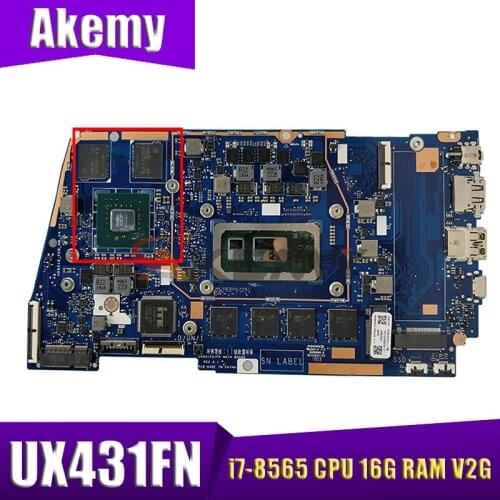UX431FN mainboard REV2.0 For UX431F UX431FN i7-8565 CPU 16G RAM V2G laptop motherboard 100% Tested Working