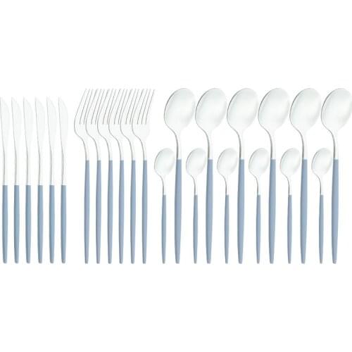 24pcs Gold Dinnerware Set Stainless Steel Tableware Set Knife Fork Spoon Luxury Cutlery Set Gift Box Flatware Dishwasher Safe