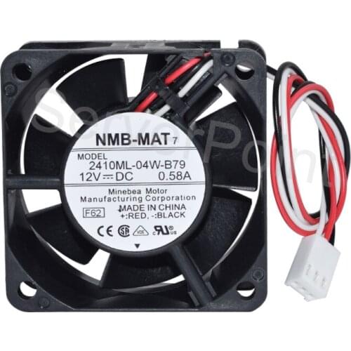 New For 2410ML-04W-B79 6025 6CM 12V 0.58A three wire speed dual- ball bearing fan 60*60*24mm