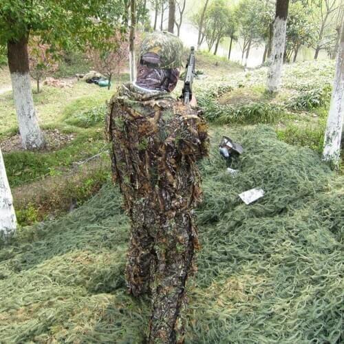 Hunting Camouflage Suits 3D Leaf Woodland Clothes Outdoor Military Tactical Sniper Suit CS Training Army Clothes Ghillie Suits