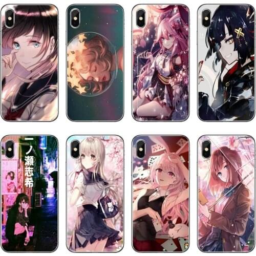 Japanese Anime Aesthetic Girl Transparent Phone Case For iPhone 12 11 Pro Max Mini XS Max XR X 8 7 Plus 6 6S Plus 5 5S SE 2020