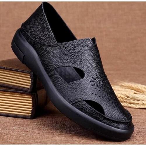 Summer Sandals Mens Leather Shoes Antiskid Original Chaussure Homme Zapatos De Hombre