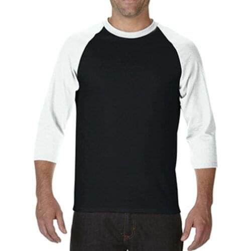 Spring Men O-Neck Cotton 3/4 Sleeve T-shirt Casual T shirt Raglan Jersey Shirt Hot