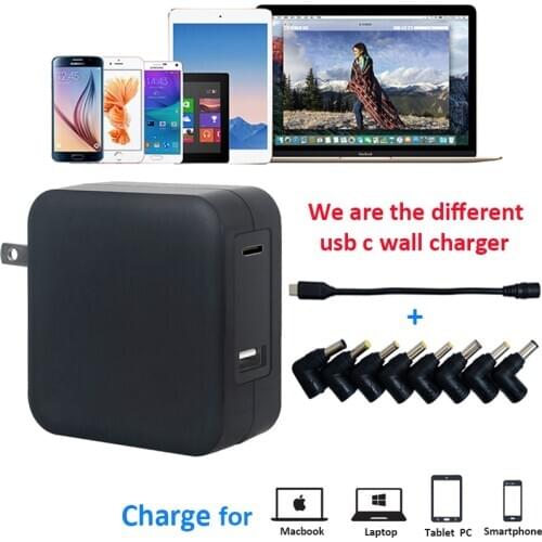 All In 1 Laptop Charger Notebook Adapter With Type-C Type C USB-C Wall Charger For Phone Tablet Macbook Spectre 13 Yoga
