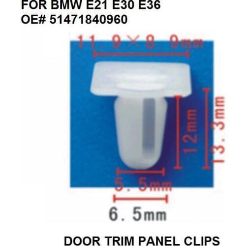 Door Trim Panel Clips x10 Pieces Door Sill Plate Side Moulding Clip for BMW E21 E30 E36 OE# 51471840960