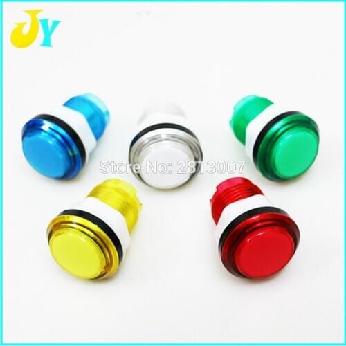 10 pcs /lot factory price 12v LED Arcade Start Push 32mm Transparent plastic illuminated arcade push button with micro switch