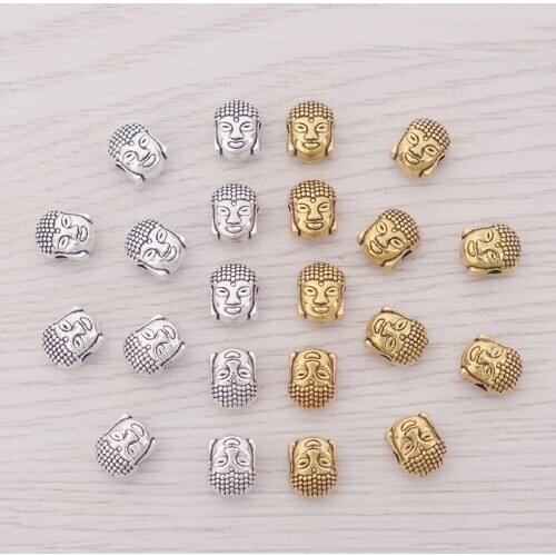 100 x Antique Gold Buddha Head Spacer Beads For DIY Earrings Necklace Bracelet Jewelry Handmade Making