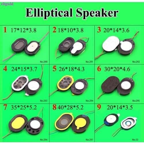 2pcs 1W 8ohm 24x15 20x14 40mm Oval Ellipse Speaker Loudspeaker Round Horn 2 Wires Line Cable For LG N12 N70 X80 DIY Repair Parts