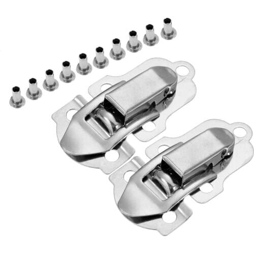 2Pcs Stainless Steel Suitcase Hasp Hook Clasp Jewelry Chest Gift Wine Wood Box Case Toggle Latch Can Hold Lockable 54*29mm