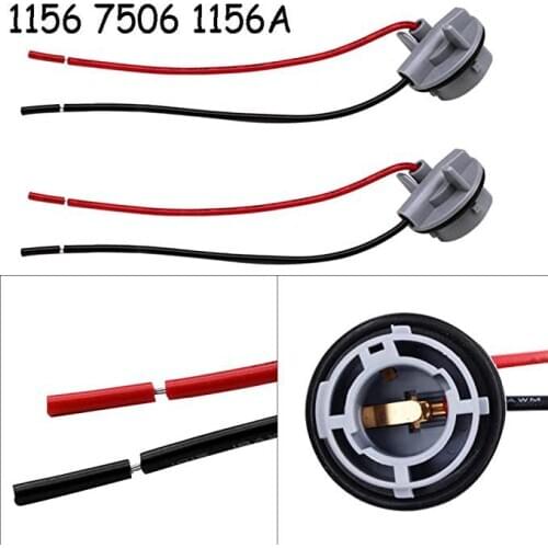 2X For LED/Incandescent Bulbs 1156 7506 P21W Turn Signal Light Socket Harness
