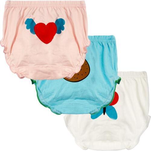 3pcs/pack Baby Girls Disper Cotton Panties Bloomers Underpants Newborn Toddler Girls Underwears Baby Clothes