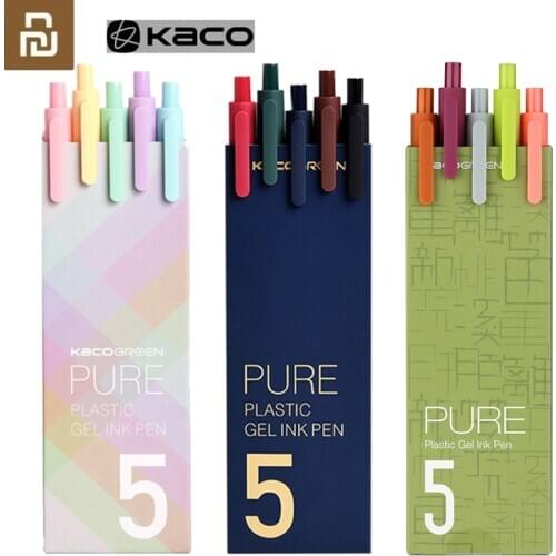 5pcs/Pack KACO 0.5mm Sign Pen Signing Pen Smooth Ink Writing Durable Signing 5 Colors/KACO Refill For School/Office Stationery