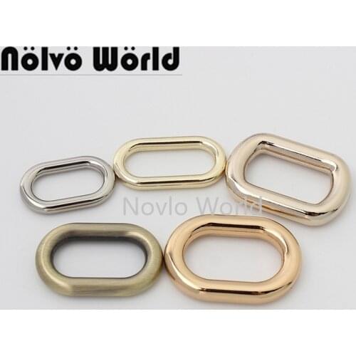 50 pieces 5 sizes 16 19 20 21mm inner 5 colors oval shape O rings for purse connector round edge oval buckle chain bag hardware