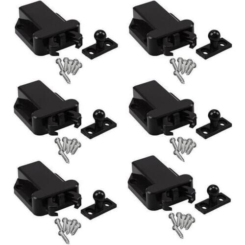 6-Pack Non-netic Push to Open Catch Lock Drawer Cabinet Catch Press Latch Cupboard Bedroom