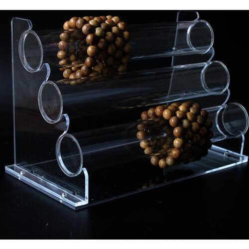 Acrylic plexiglass bracelet bangle jewelry chain display tools 3 tier stand holder rack