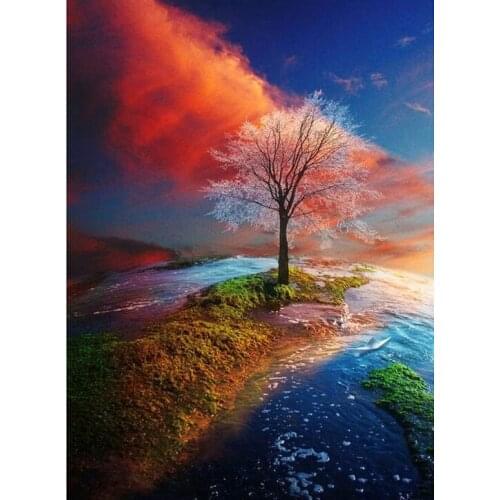 Full Square drill 5D DIY Diamond embroidery Scenery Of A Tree Round Diamond Painting Cross Stitch Rhinestone Mosaic decoration