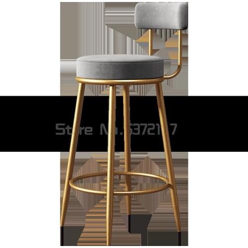 Bar chair light luxury household front desk gold bar stool modern simple high chair bar chair backrest bar stool
