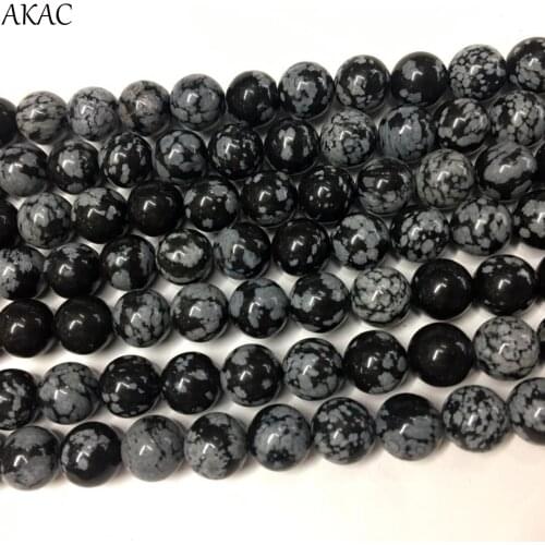AKAC natural snow flake jasper stone beads 6/8/10mm for jewelry diy making wholesale