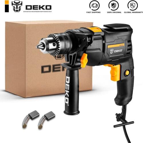 DEKO New DKIDZ Series 220V Impact Drill 2 Functions Electric Rotary Hammer Drill Screwdriver Electric Tool Power Tool