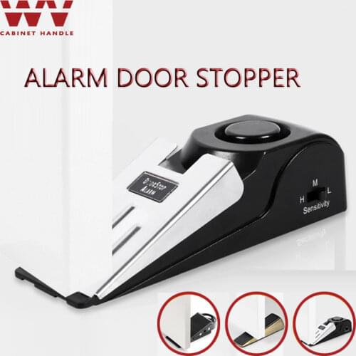 Door Wedge Shaped Zinc Alloy Rubber Black Door Stops Punch-free Door Buffers Alarm Baby Safe Floor Gate Door Stoppers Hardware