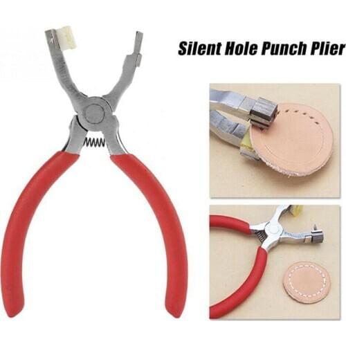 4MM Stitching Hole Punch Silent Leather Hole Punch Stitching Hand Steel Pliers With Rubber Pad Teeth Parts For Punching Leather