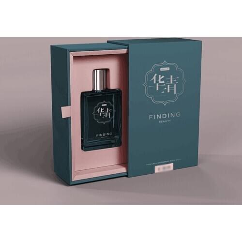 Custom Silver Stamping Design Extravagant Cardboard Box For Cosmetic Perfume Bottle Packaging ---DH12136