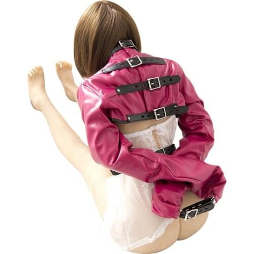 Fetish Straitjacket Bondage Restraint Jacket Long Sleeves Breast Exposed Women Tops Slave Play Flirt