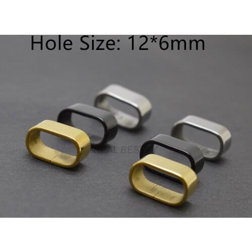 Custom Logo 10pieces Stainless Steel Spacer Beads Squre Large Hole Slider Charms Leather Bracelet Jewelry Making DIY Accessories