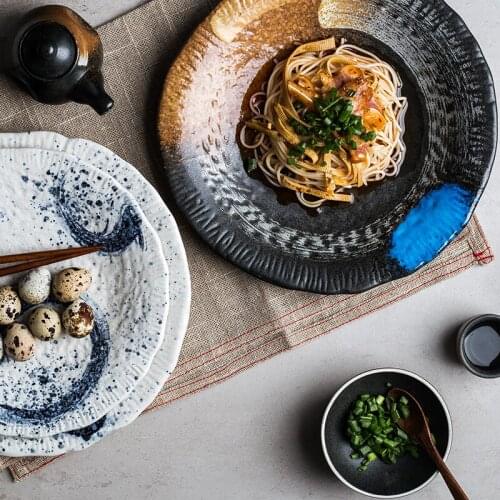 Japanese-style ceramic personalized household pasta plate dinner plate dinner plate hotel restaurant tableware commercial