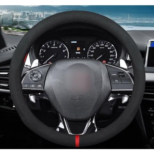 MIDOON Carbon Fiber Leather Car Steering Wheel Cover For Mitsubishi ASX Outlander Lancer Pajero L200 Mirage Triton Attrage