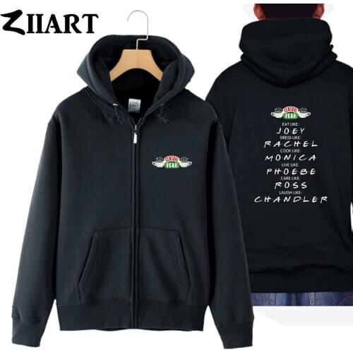 Friends central perk joey rachel monica phoebe ross chandler boy man male cotton full zip hooded Coats Jackets