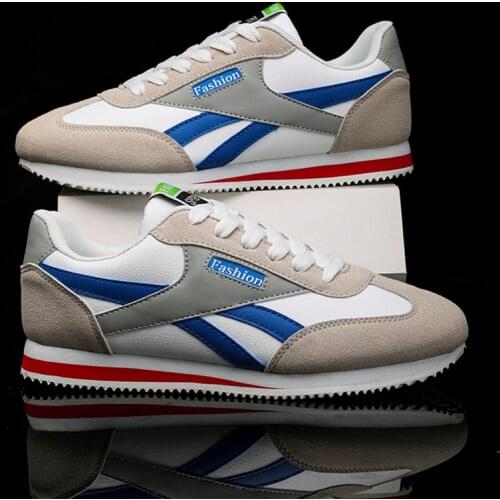 Mens leather sneakers Breathable men casual sports shoes Outdoor walking shoes men flat shoes Wear-resistant jogging shoes