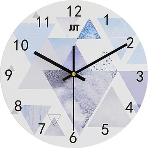 12''Chinese Style Wooden Creatives Wall Clock Waterproof Simple Nordic Style Round Wall Clock Home Bedroom Living Room L